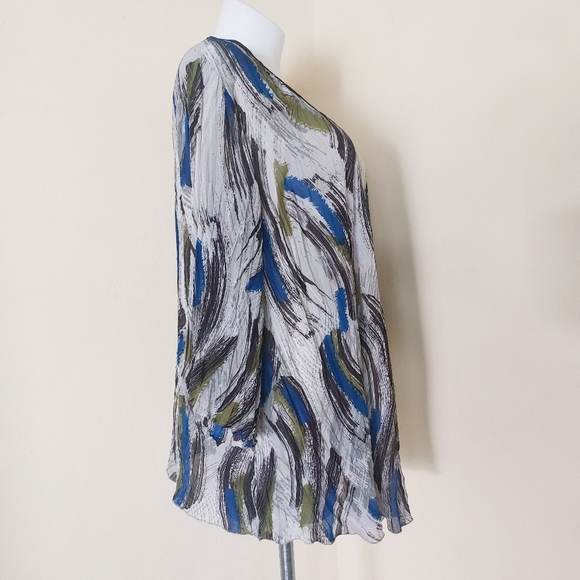 Lane Bryant Plus Size Sheer Blue Green Lightweight Cover Up Work Wear Blouse - Picture 5 of 11